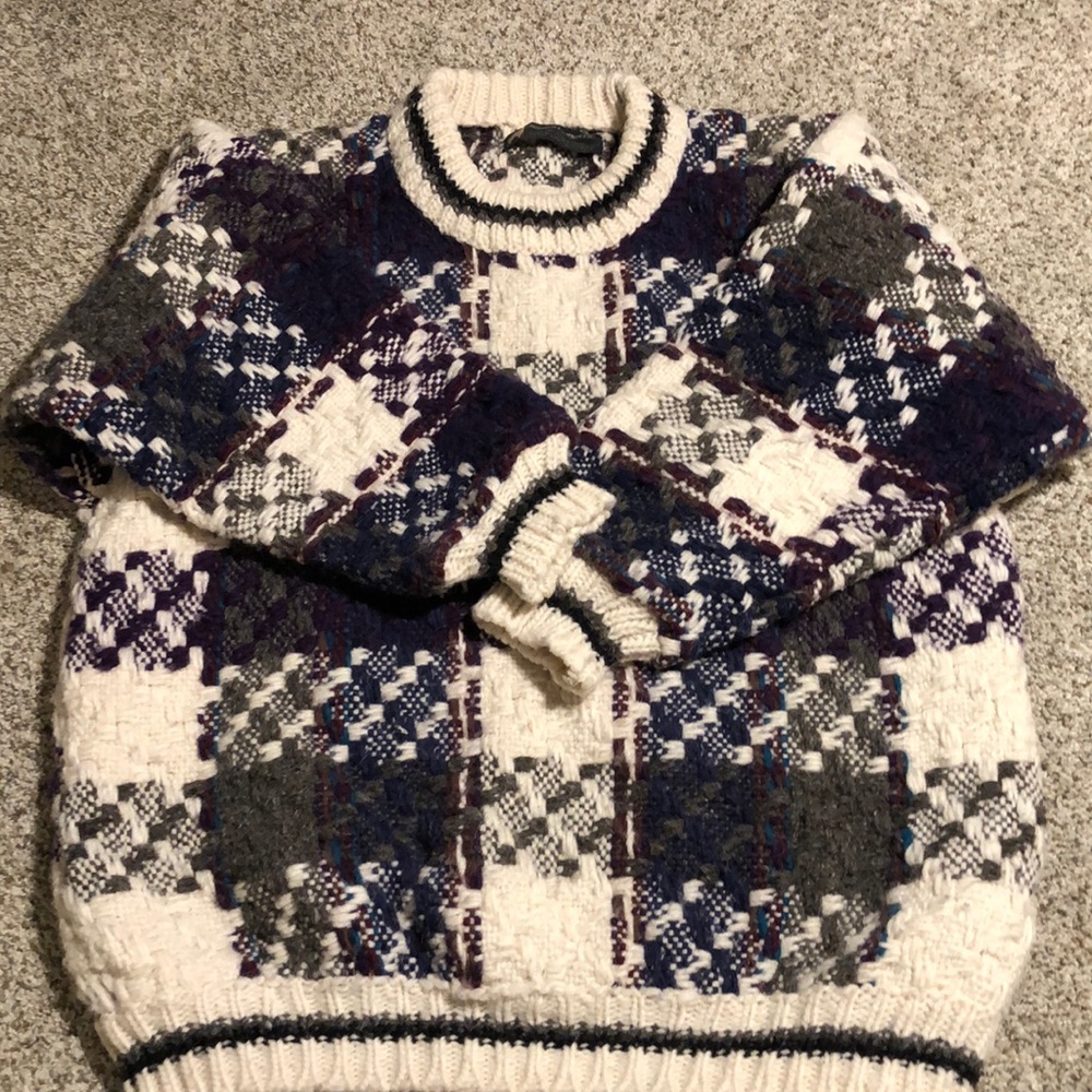 Alpaca Connection Patchwork Sweater - M